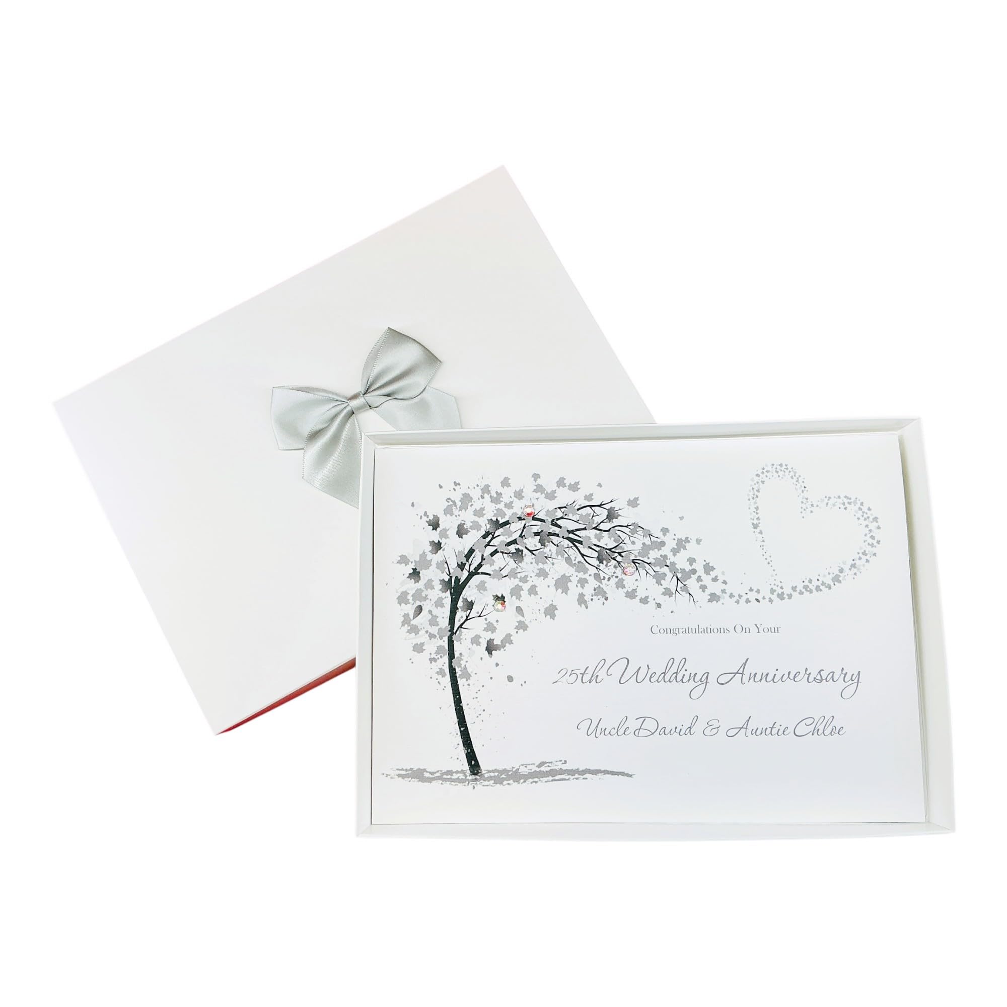 Aunt & Uncle 25th Wedding Anniversary Card Silver 25 Years - SH 167 — image 1