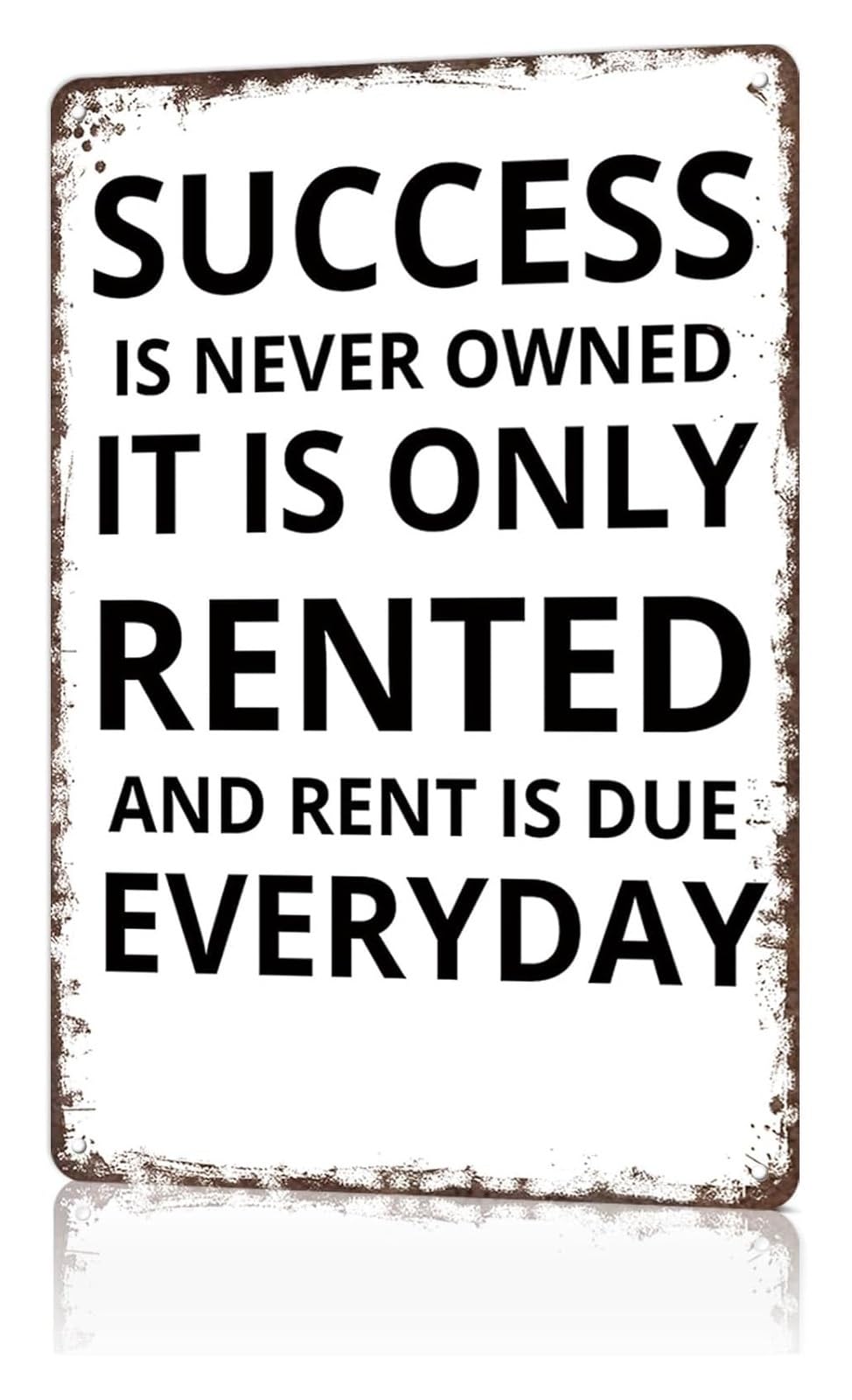 OFXOAAAT Retro Sarcastic Tin Sign Success Never Owned For Dorm Room College Apartment Study 8 X 12 inch
