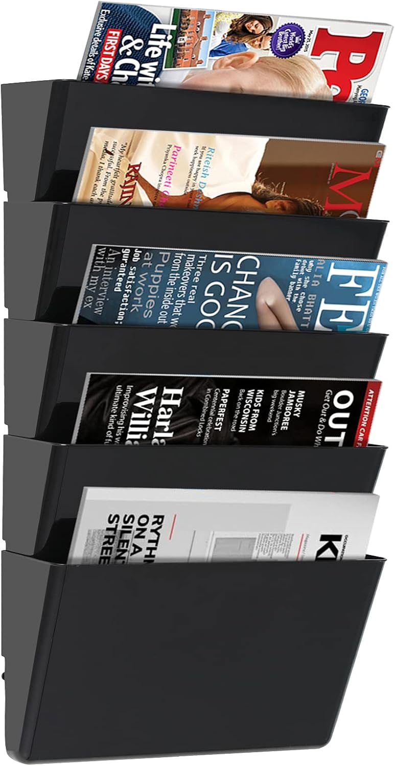 Buy ELEVTAB 5 Tier Wall-Mounted File Storage Rack for Home, Plastic ...