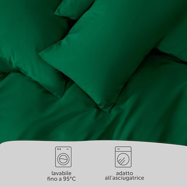 Blumtal Double Duvet Cover 240 x 220 cm and Pillowcases 50 x 80 cm – Extra Soft Microfibre Bedding Set Oeko-Tex Certified Double Duvet Cover with 2 Pillowcases – 3 Pieces – Dark Green - 5