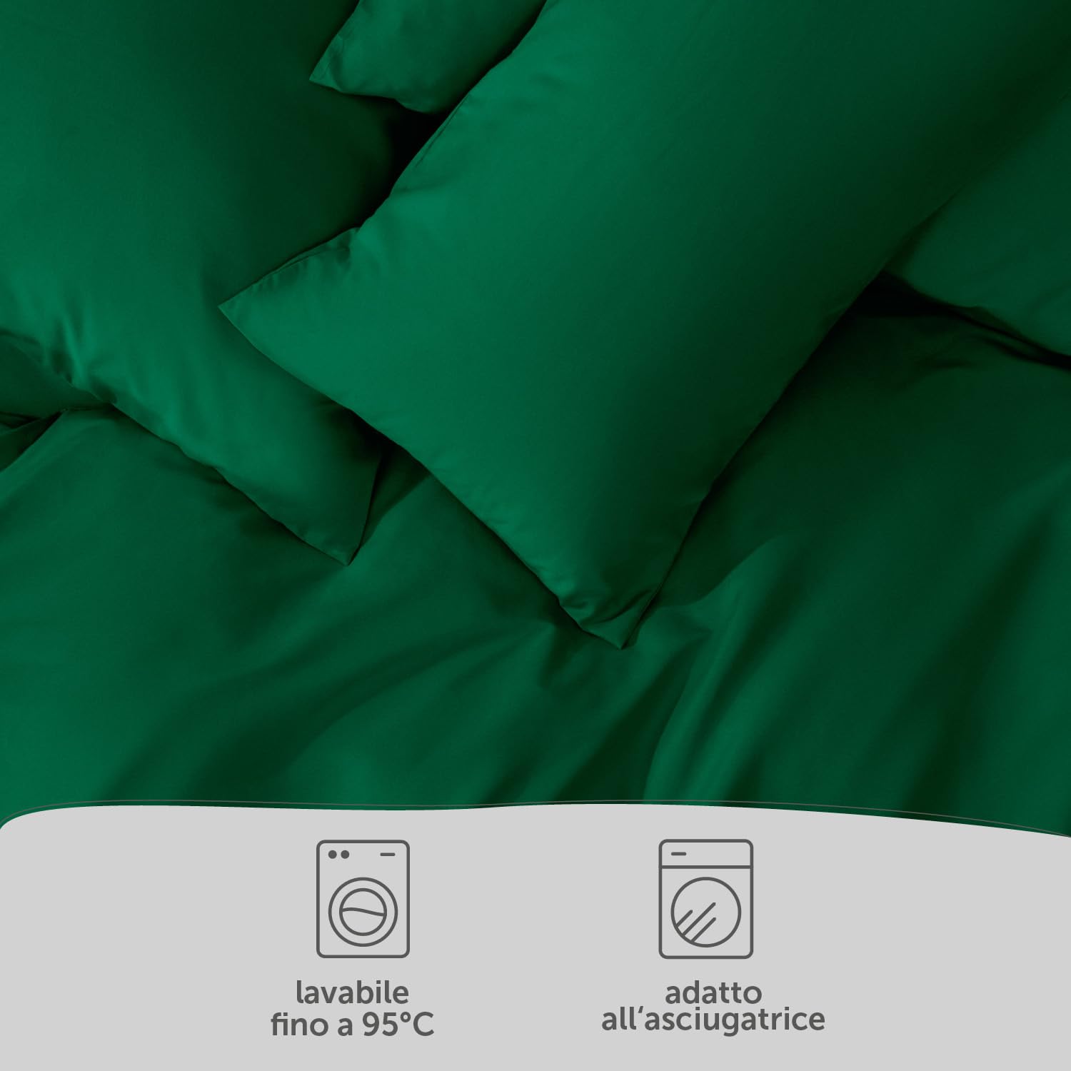 Blumtal Copripiumino Una Piazza e Mezza 200x200 e Federe 50x80 - Set di Lenzuola in microfibra extra morbida certificata Oeko-Tex, Set Copripiumino con 2 Federe - 3 pezzi - Verde Scuro