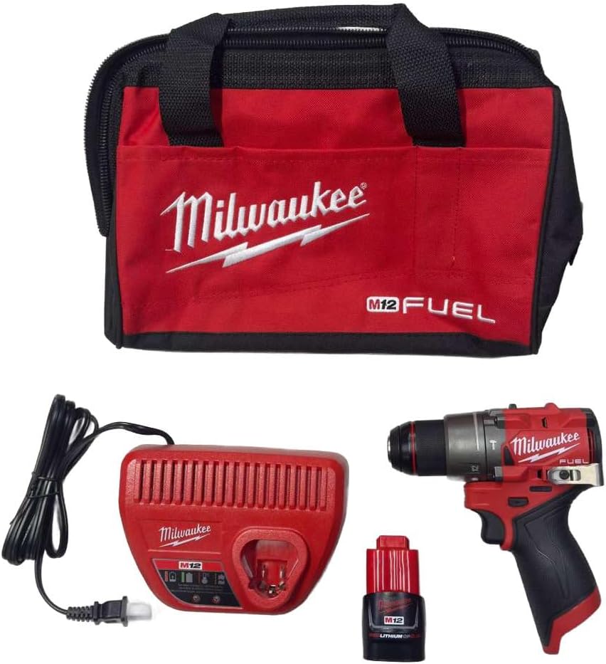 Milwaukee 2504-21 M12 FUEL CP Brushless Lithium-Ion 1/2 in. Cordless Hammer Drill Driver Kit (2 Ah)