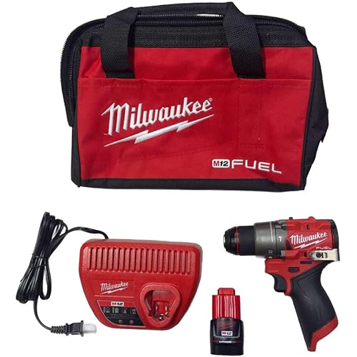 Milwaukee 2504-21 M12 FUEL CP Brushless Lithium-Ion 1/2 in. Cordless Hammer Drill Driver Kit (2 Ah)