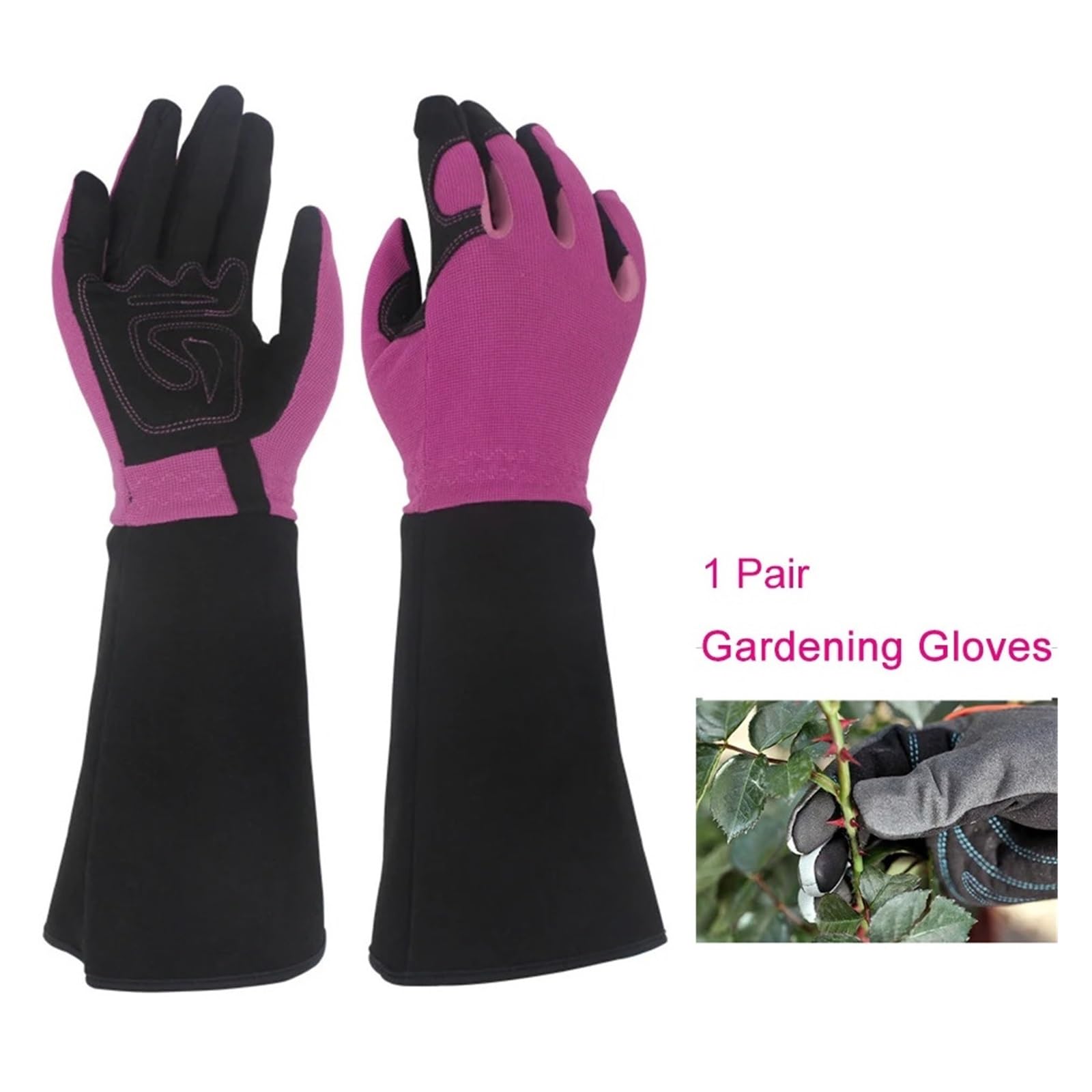 Guanti da Giardinaggio All'aperto Donna Uomo A Prova di Spina Manica Lunga Lavoro Resistente all'Usura Strumenti Protettivi Rifinitura Morbida Antiscivolo Respirabile Comodo(Green+Red)
