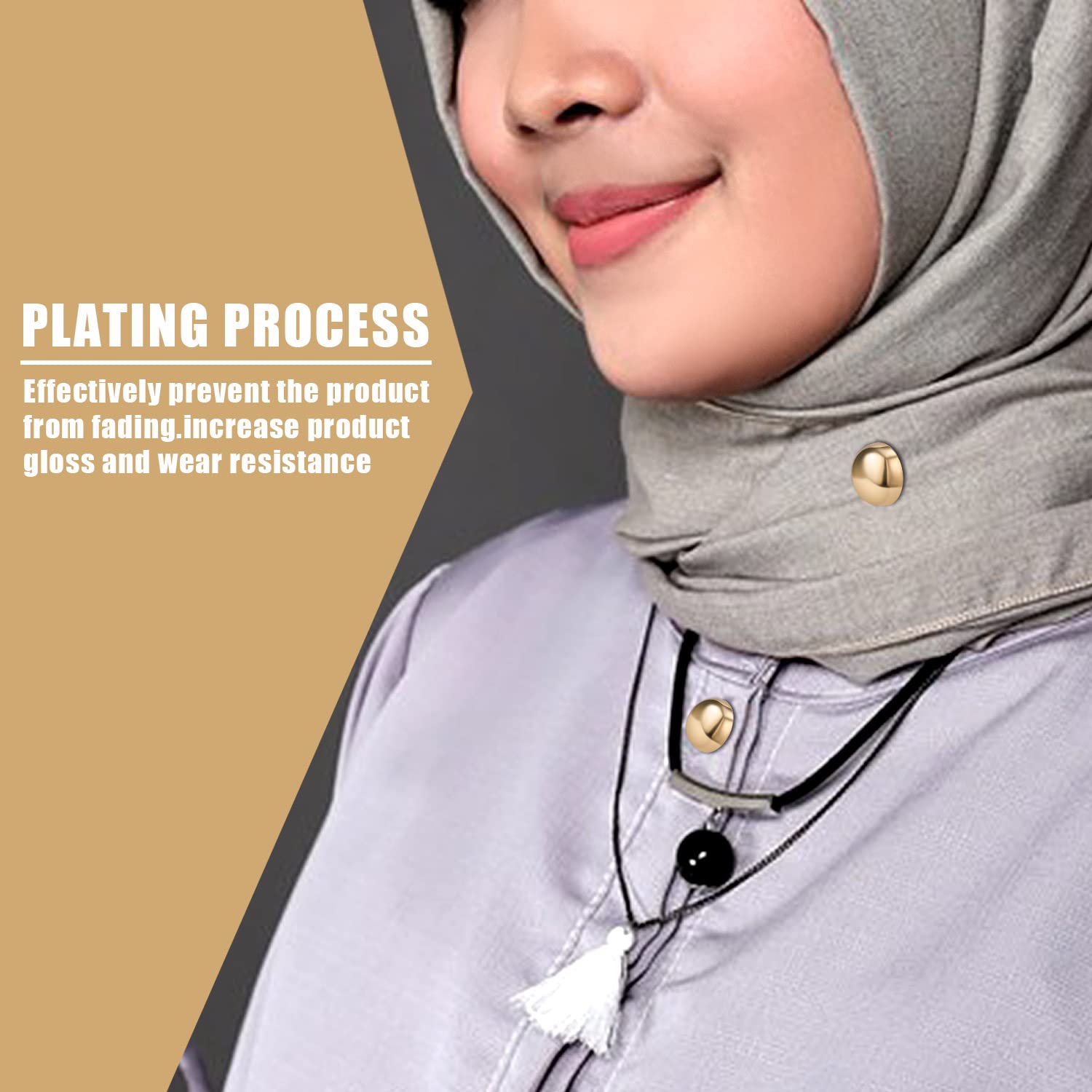 Lot 4 Aimants Hijab Magnétiques – Épingles Sans Aiguille 4 Couleurs – Pratiques & Élégantes