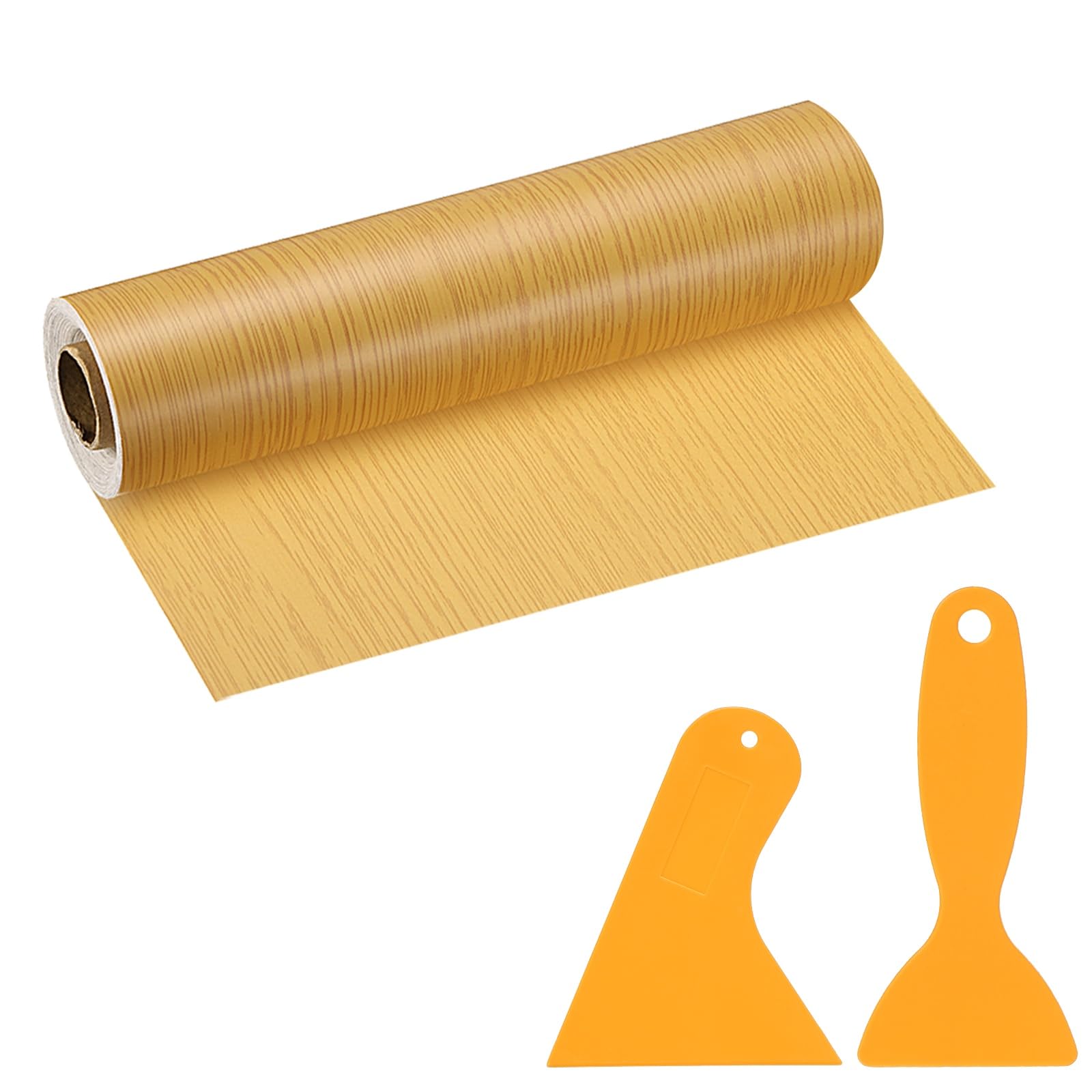 PATIKIL Wood Grain Repair Tape, 8" x 33' Self Adhesive Realistic Wood Tape with Scraper Durable Repair Patch for Furniture Floor Window Door Table DIY Home Decor, Beautiful Oak