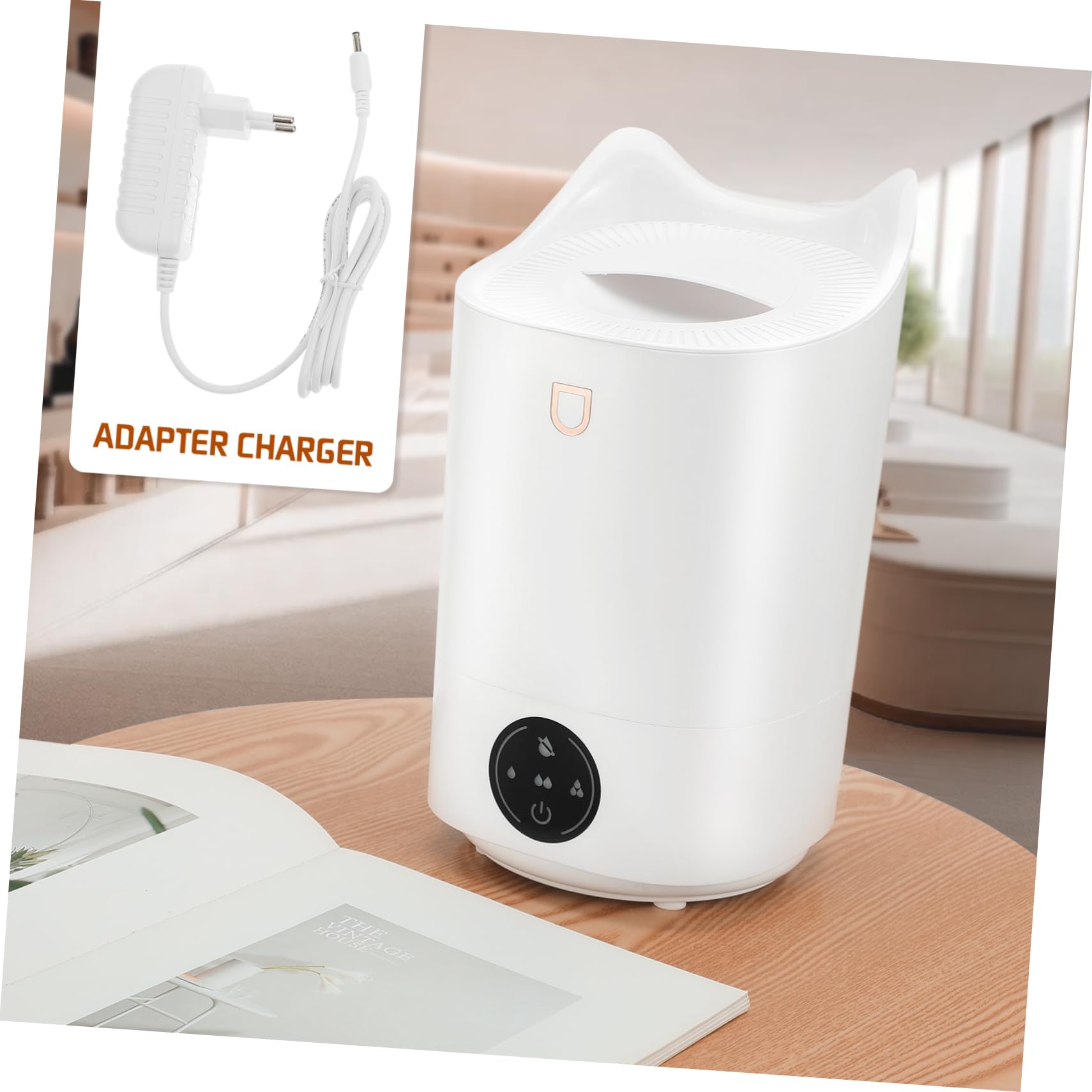 Umidificatore 3, 1l Bianco in Plastica per Stanze Piccole e Scrivania | Touch Screen Intuitivo, Design Minimalista, Umidità Prolungata per Uso Quotidiano