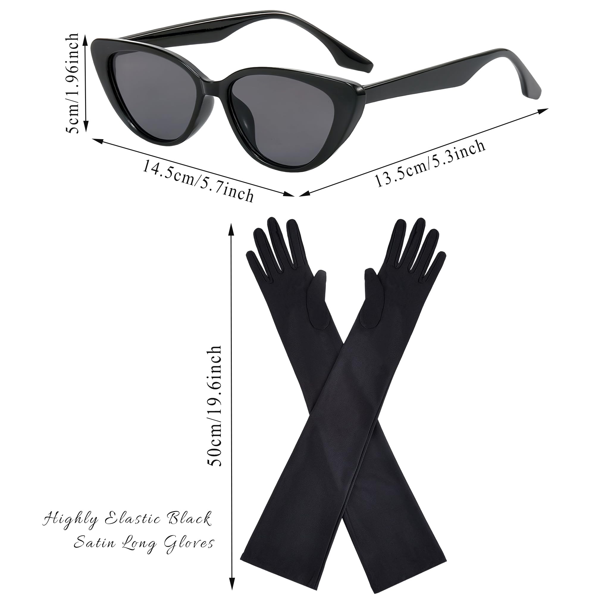 Horolam 6 accesorios de los años 20, accesorios retro de los años 20 para mujer, collar de perlas, aretes, soporte para cigarrillos, guantes, gafas de sol