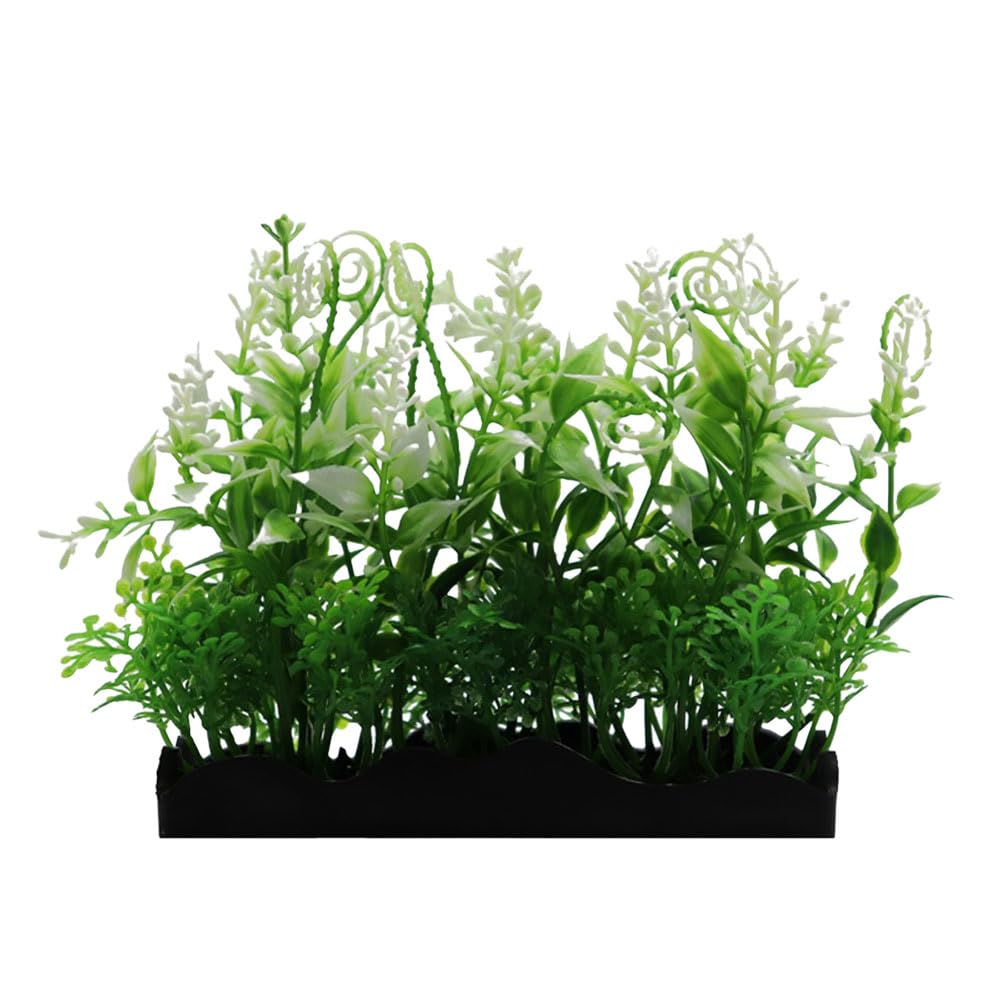 Swell Uk Green And White Swell Green & White Artificial Plant Tray Aquarium Décor