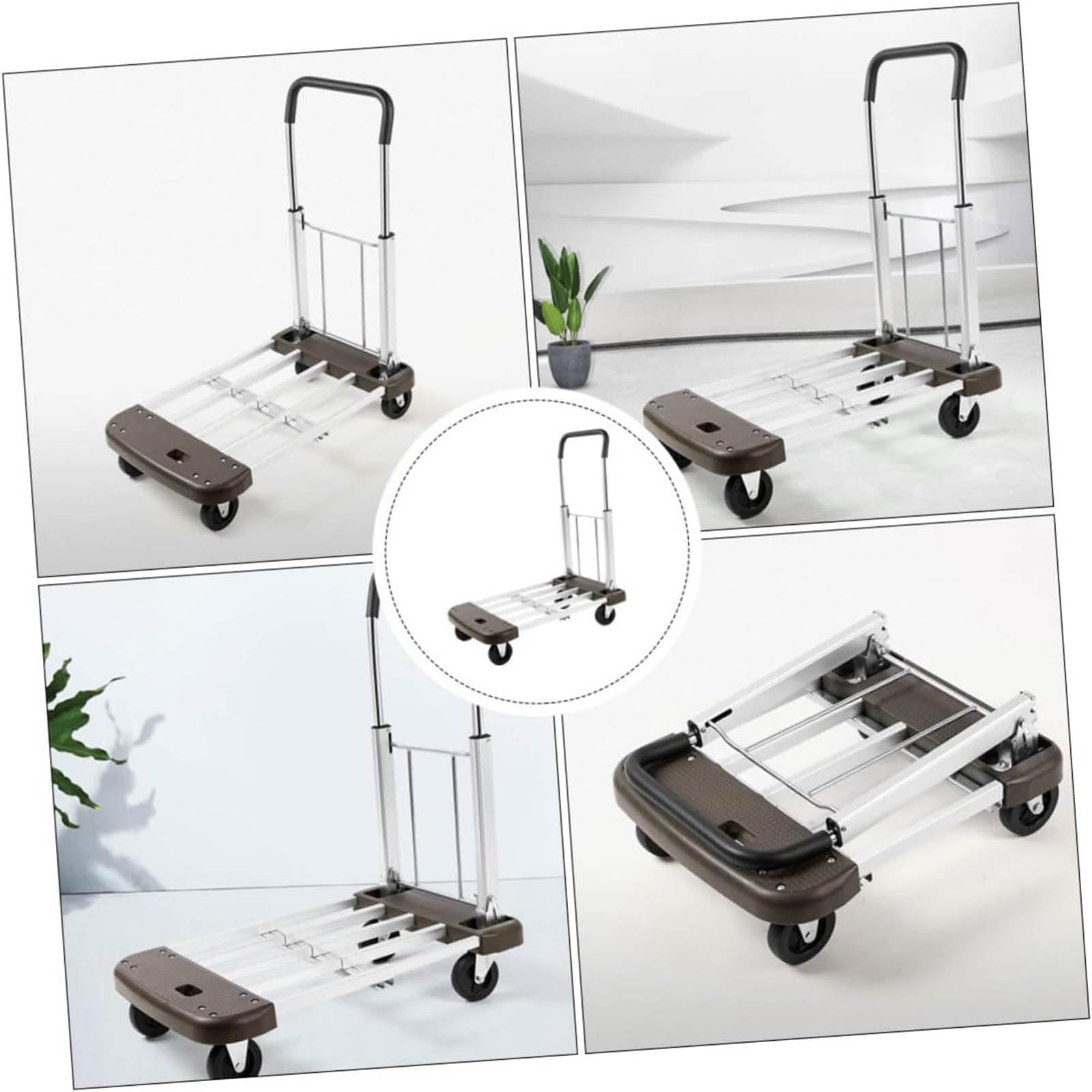 Robuste faltbare Sackkarre – Aluminium-Allzweckwagen mit 4 Rädern für einfaches Bewegen – ideale Sackkarre für Auto, Haus, Büro, Gepäcklieferung