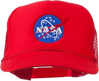 NASA Insignia Embroidered Youth Foam Mesh Cap - Red OSFM