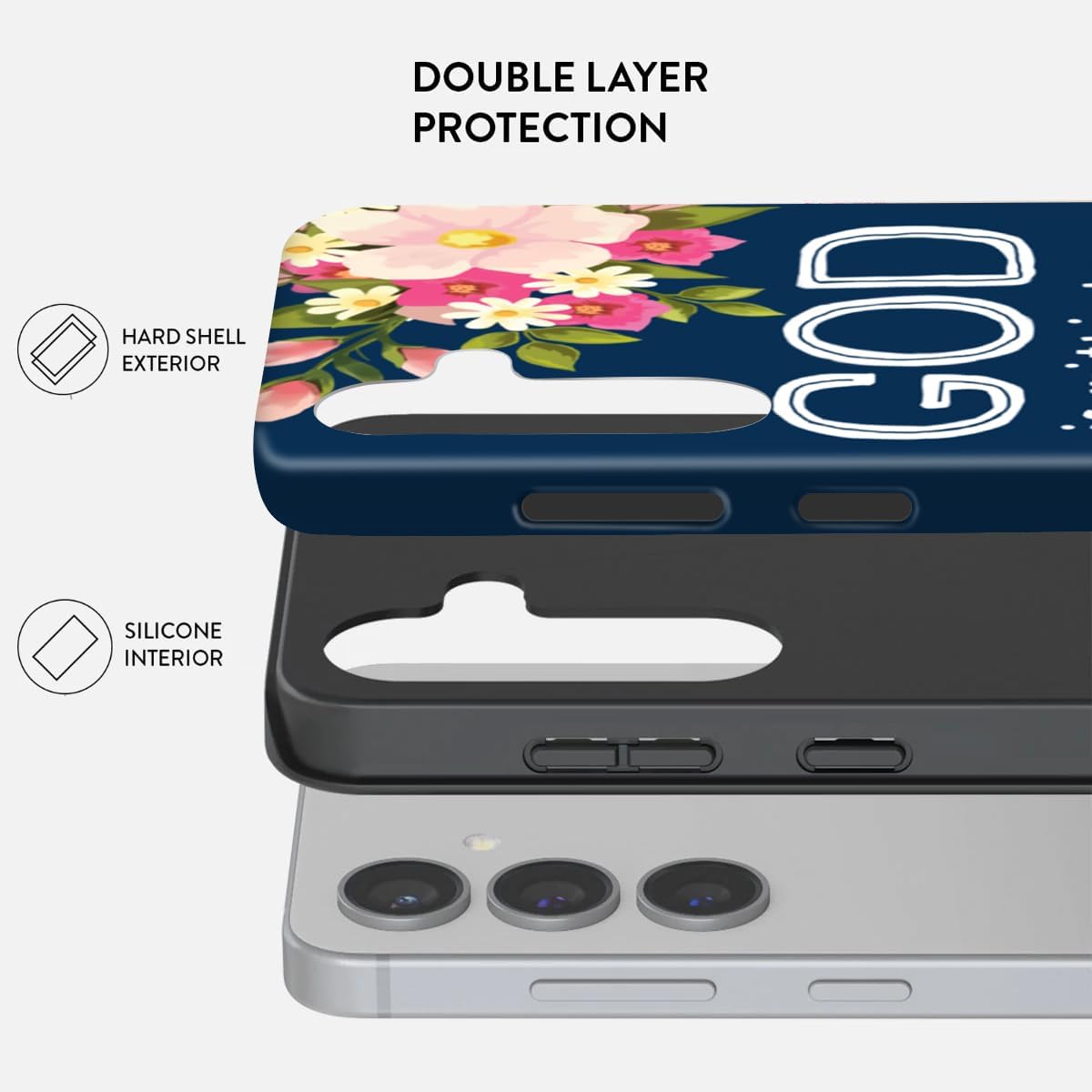 Compatible for Samsung Galaxy S25 Ultra 5G Case, Dual Layer Heavy Duty 2 in 1 Shockproof Protective Phone Case,Christian God Bible Verse - Image 2