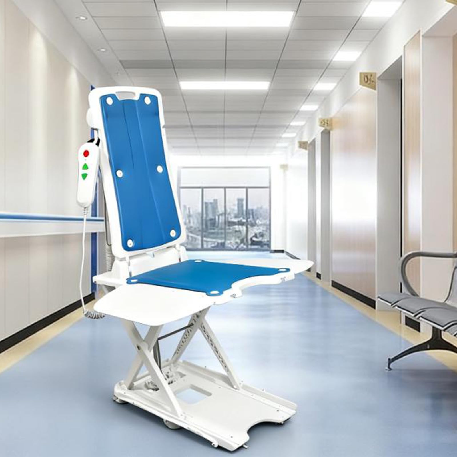 Sollevatore elettrico per sedia per anziani, supporto 2 in 1, aiuta con indipendenza, supporta fino a 136 kg, ideale per soggiorno e bagno