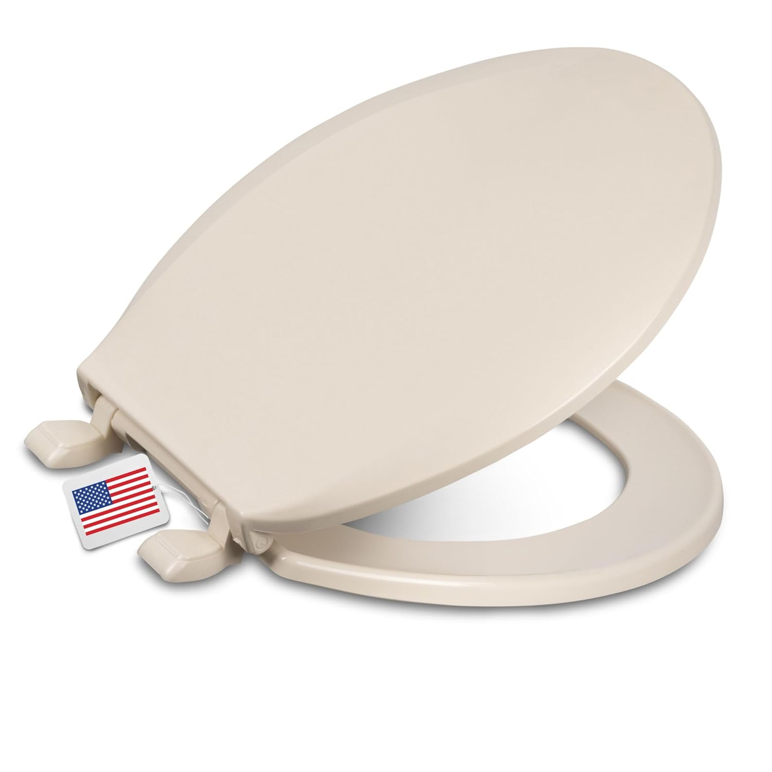 Centoco Round Toilet Seat, Standard Economy Model, Light Weight Residential, Closed Front with Cover, Plastic, Made in the USA, DSAMAZ12-106, Bone Bone Round Standard / Made in the USA
