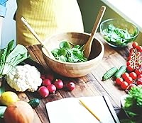 Vista 4 de Lawei Juego de 4 cuencos de ensalada de bambú, 7 x 2.25 pulgadas, cuencos de madera individuales para comidas, frutas, ensalada, pasta, cereales