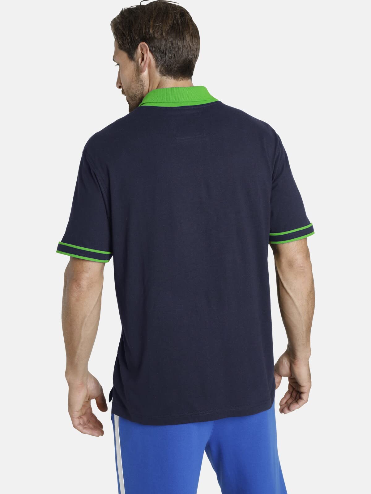 Jan Vanderstorm Herren Poloshirt Isfried | aus 100% Baumwolle | Polokragen und Knopfleiste in Kontrastdesign | Kurzarm -Polohemd | große Größen von L-7XL Comfort Fit