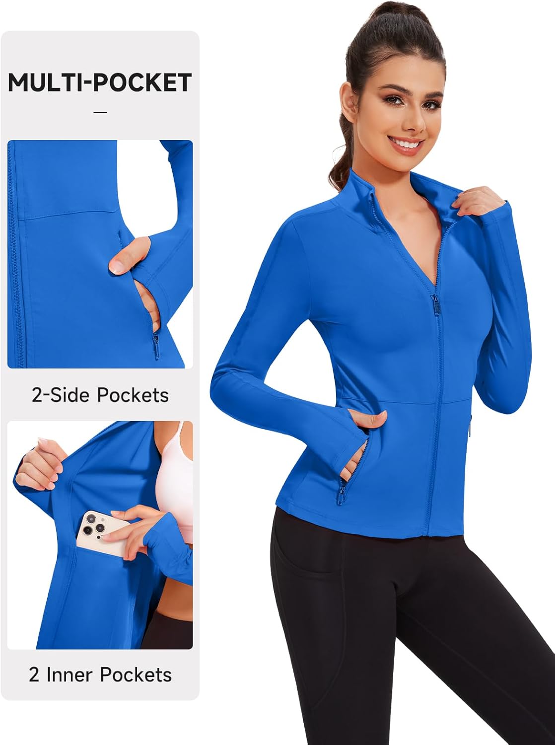 VUTRU Women's Workout Yoga Jacket Full Zip Running Athletic Track Jacket - Image 3