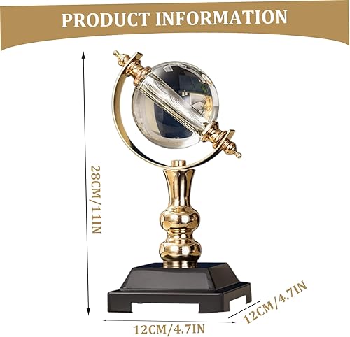 Miniatura 2 de Globo del mundo con soporte de esfera de cristal, decoración de escritorio de lujo, bola de cristal de 11 pulgadas para oficina y hogar
