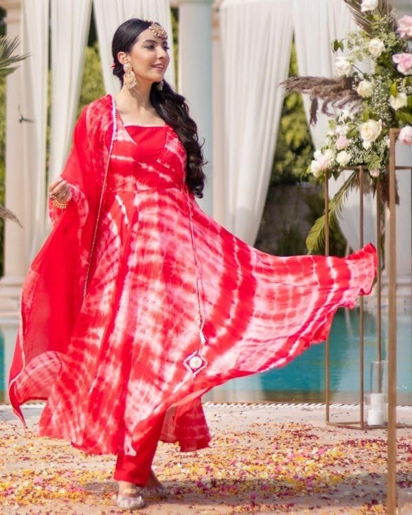 Image of KD Women's Anarkali Floral Printed Kurta Pent Set with Dupatta Anarkali Kurta for Women | Kurta Set | Ethnic Set | Dupatta Set