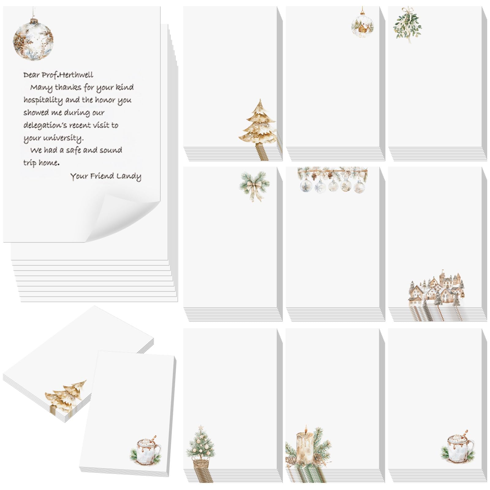 Spiareal 100 Pcs Blank Note Cards Index Card, White, 4 x 6 in, Christmas