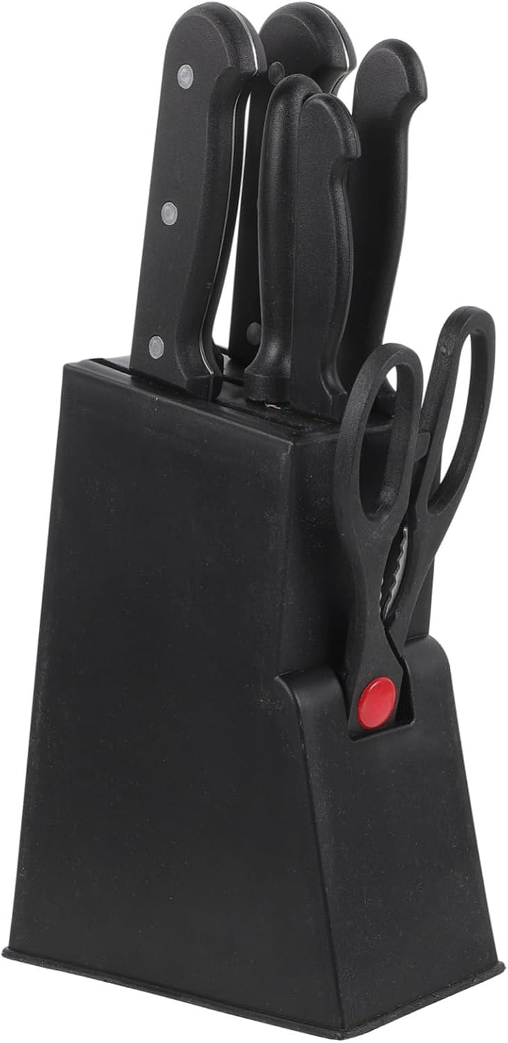 ABOOFAN 1set Stainless Steel Kitchen Knife Set Block Chef Knife Collection Heavy Duty Kitchen Scissors Included Dishwasher Safe Wear Resistant Ergonomic Handles for Professional Home Use