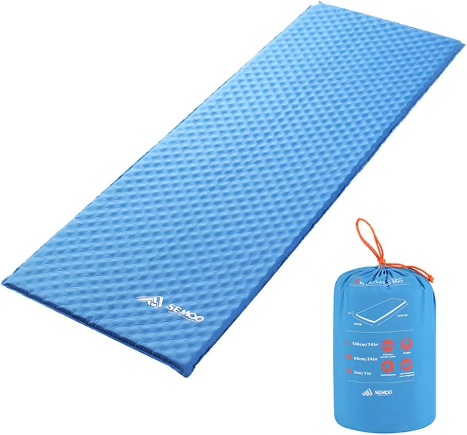 SEMOO Self-Inflating Camping Sleeping Pads Lightweight Comfort 1.2 Inch Thick Water Repellent Coating Mats Great for Indoor Outdoor Backpacking Hiking