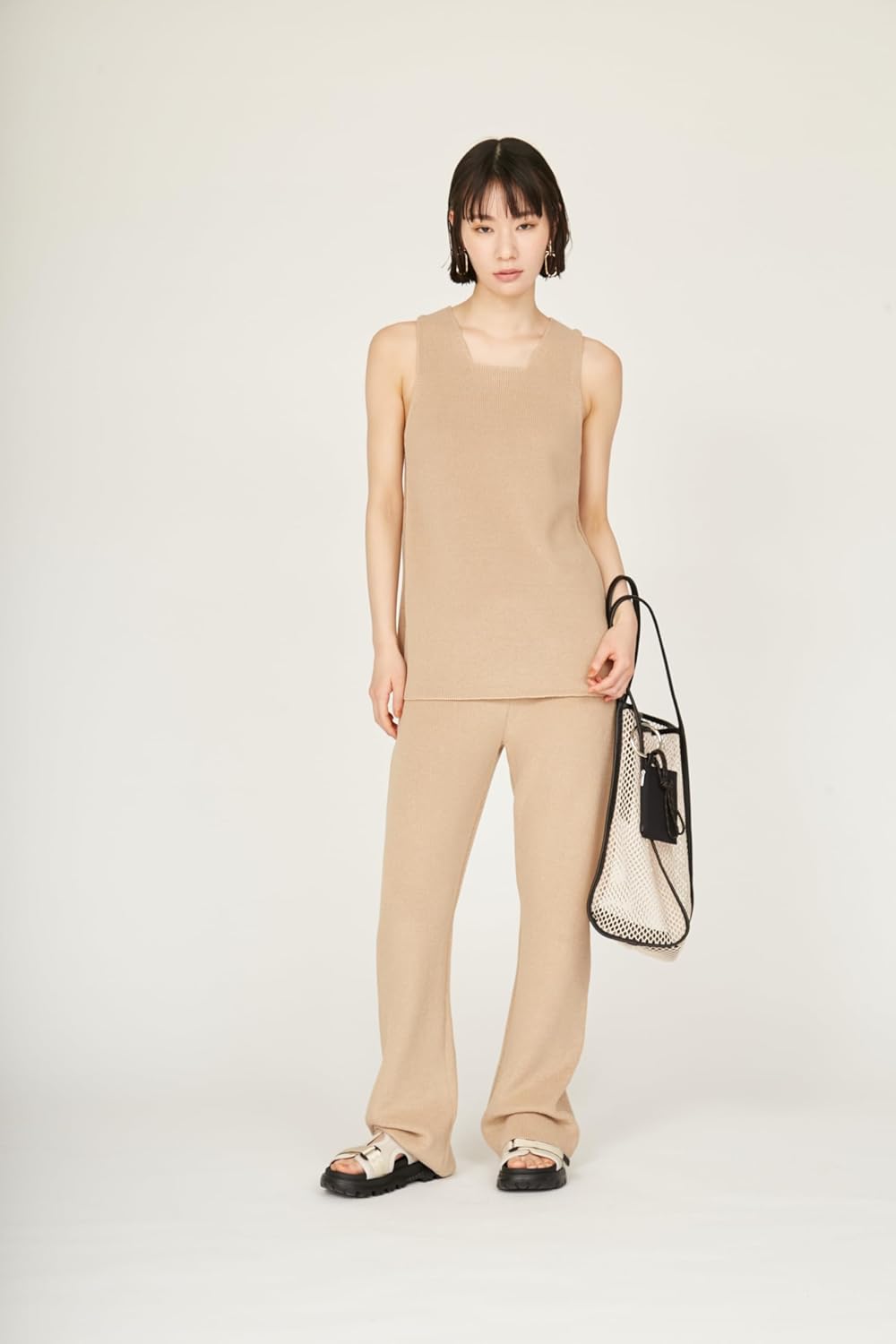 [エミ] リネン混ニットパンツ 13WNP252055 レディース