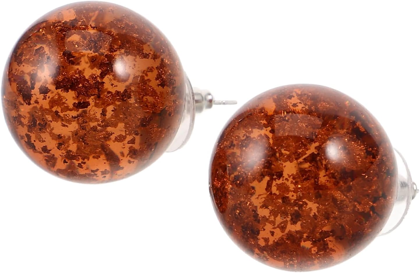 NOLITOY 1 Pairs Round Ball Earrings for Women Stylish Resin Ear Studs Lightweight Comfortable Jewelry for Daily Wear Evening Parties Fashionable
