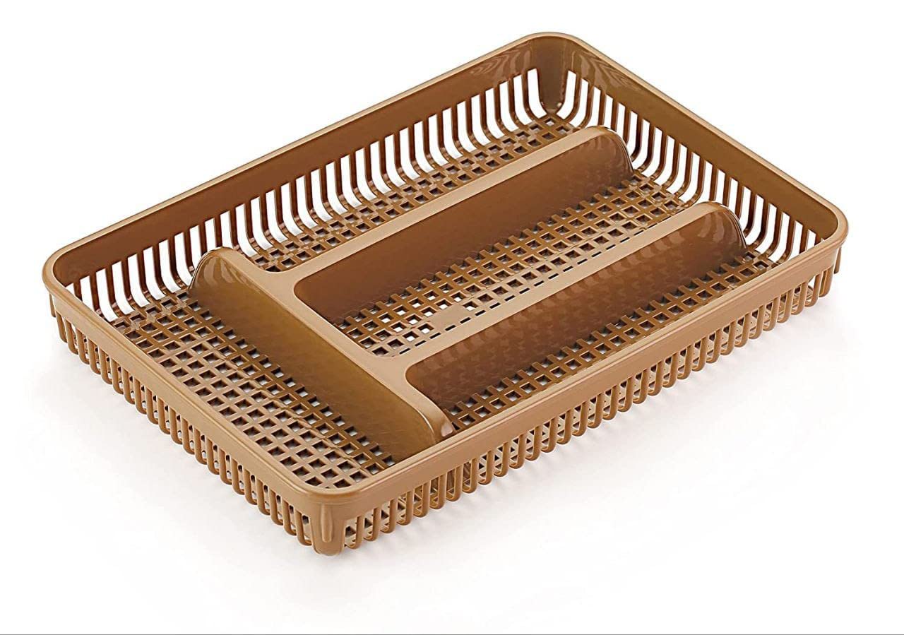 Fennec Mart 4 compartment Plastic Cutlery Tray For Kitchen Drawer