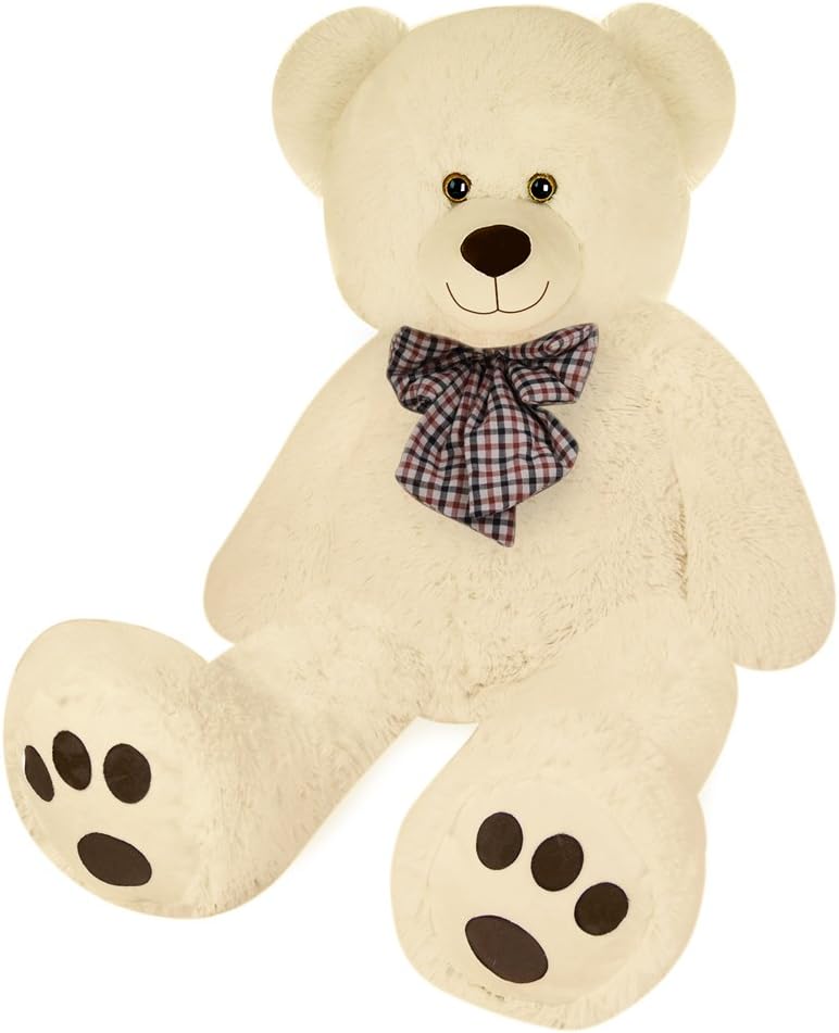 Big Teddy Bear 40 Inches Large Stuffed Plush Animal Girls Kids Toys Valentines Jumbo Giant Animals Bears White Brown