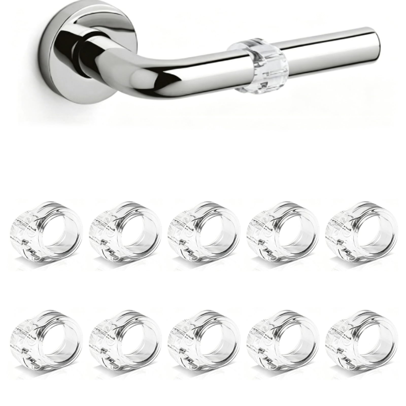 10PCS Door Handle Bumpers,Clear Invisible Door Stoppers Buffer, 17 MM Flexible PVC Walls Protectors, Doors Slam Stopper Doors Handle Buffers for Stop Wall Furniture DamageStopper