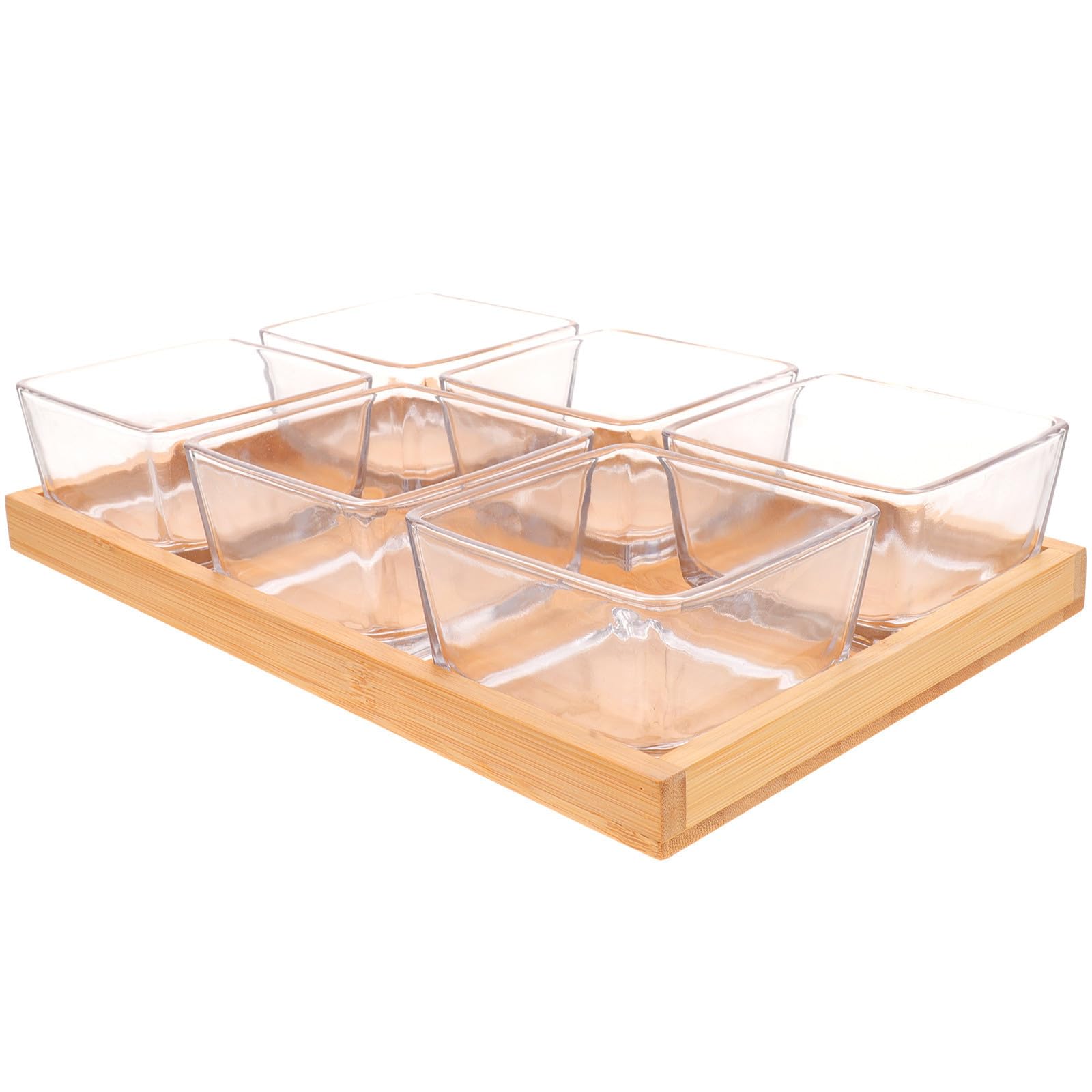 Plat de Grignotage en Verre à 6 Compartiments
