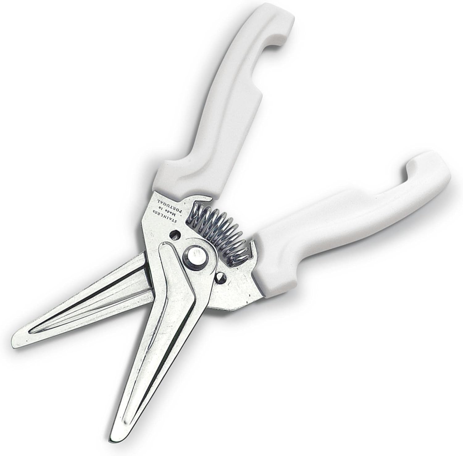 JERO Spring Assisted Stainless Steel Kitchen Shears with Holder - Perfect Kitchen Scissors For Herbs, Floral Trimming, Crafting and Kitchen Use - Made In Portgual - Ideal Gift For Chef Or Butcher