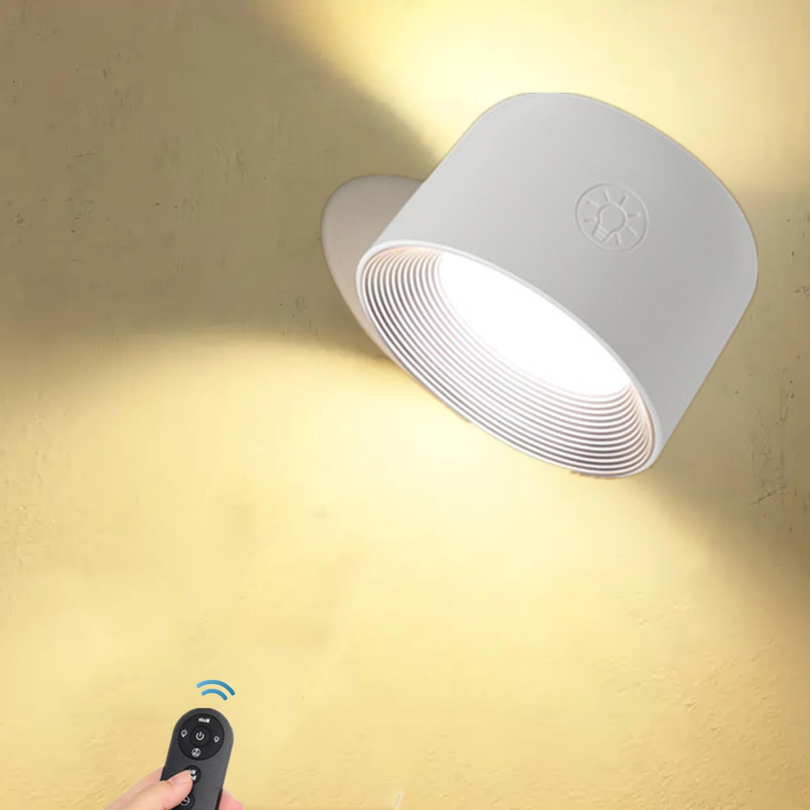 HFHungkeong Dimmable Wall Lamp with Remote Control, Wall Mounted Bedside Reading Light RGB Neon Light, Adjustable Brightness Night Light for Kids, Touch Control Mood Lighting Birthday Christmas Gift