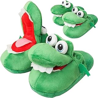 Crocodile Mouth Slippers, Cartoon Crocodile Slippers, Crocodile Slippers That Open Mouth, Funny Crocodile House Shoes, Soft Winter Warm House Slipper