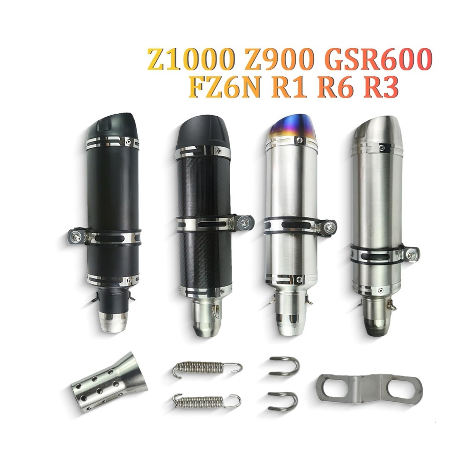motocykl tłumik rury wydechowej Pasuje do Yamaha R6 GSR600 FZ6N R1 R3 Z1000 Z900 uniwersalny 51mm tłumik wydechowy motocykla rura ucieczka Moto z DB zabójca(Z1000 Type D)