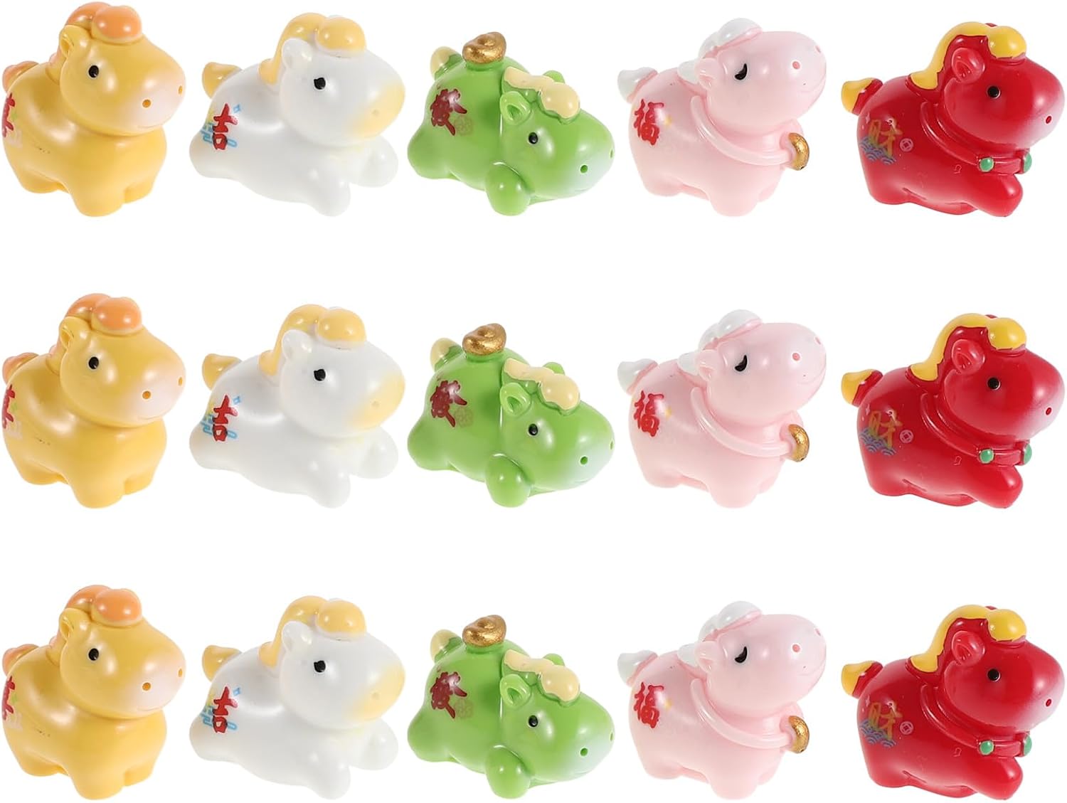 PRETYZOOM 15Pcs Mini Horse Figurines Resin Mini Animal Figurines for Fairy Garden Micro Landscape 2026 Chinese Zodiac Horse Statue Tiny Animal Model