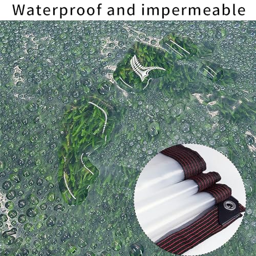 Jiahuade Tarpaulin Waterproof Transparent,Waterproof Transparent PVC with Eyelets,Transparent Eyelets,Durable Canopies,Waterproof Film Garden - Image 4