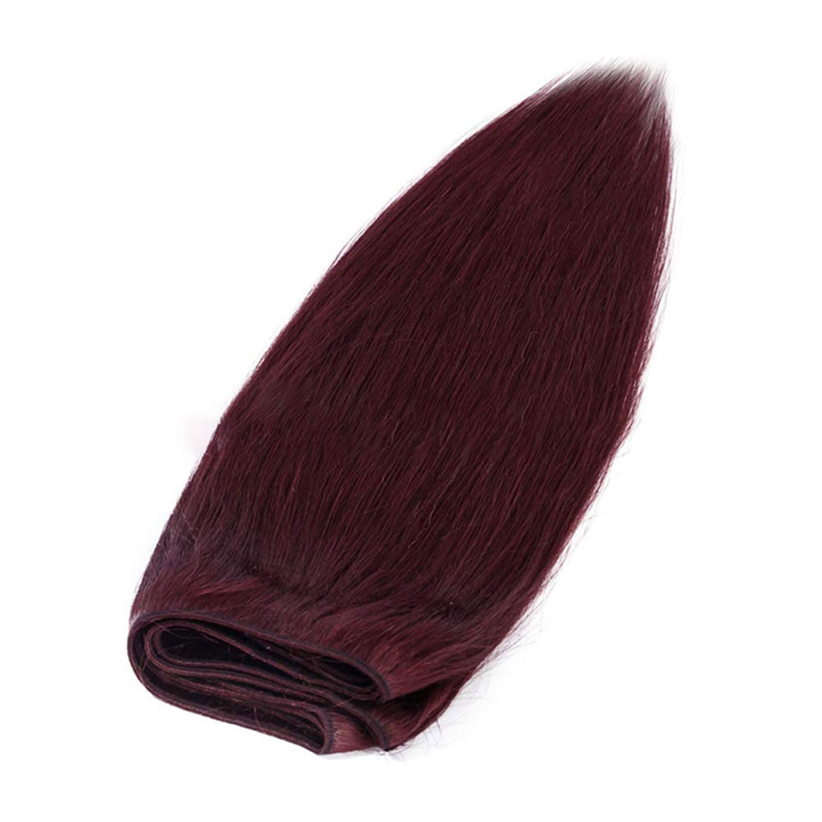 #99J Capelli Brasiliani Lisci Borgogna 1 Fascio Capelli Umani Ricci Doppiemente Selezionati Extension di Capelli Umani Brasiliani Non Trattati Testa Intera,12inch