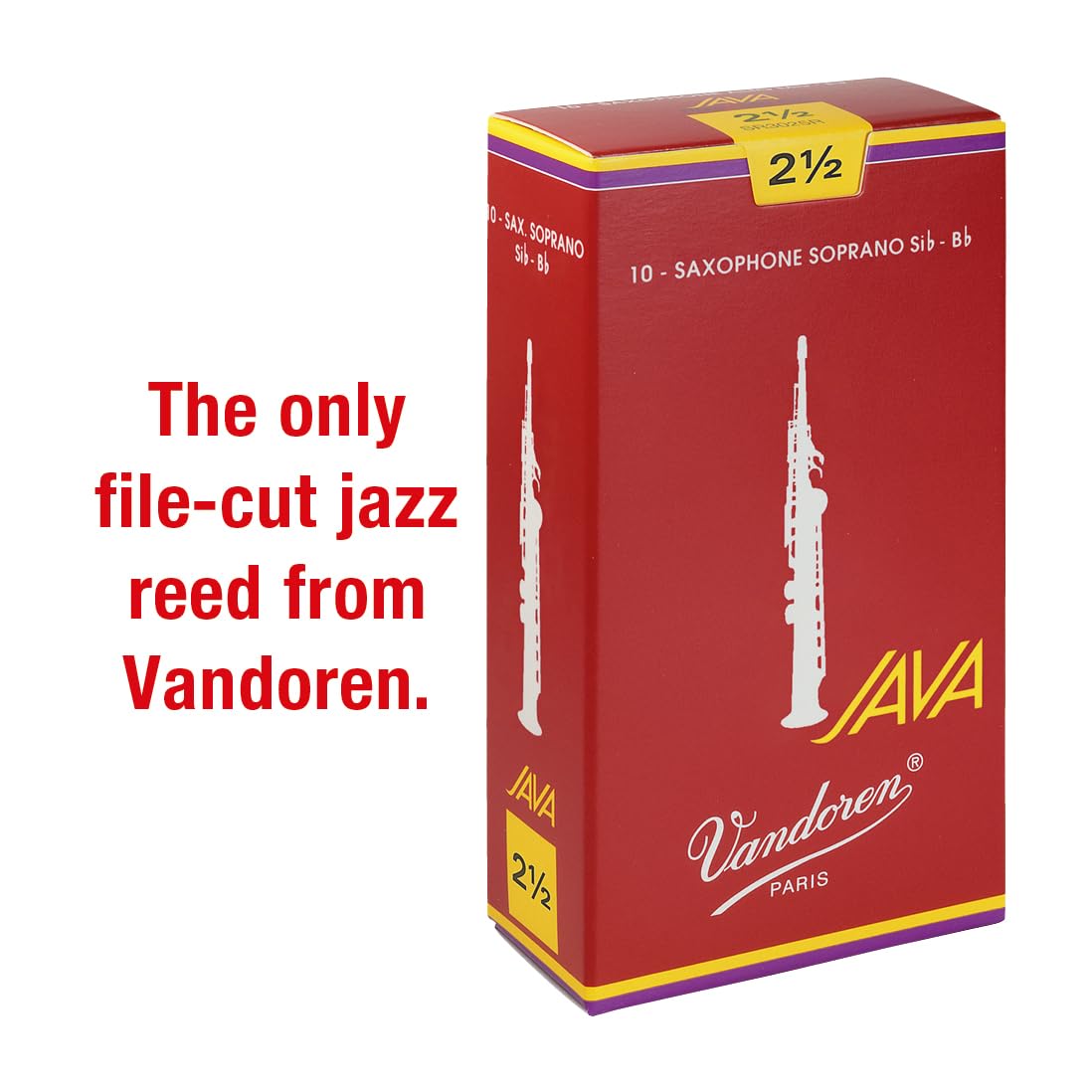 Vandoren, Anche Saxophone Soprano Java Filed Red, 2 1/2
