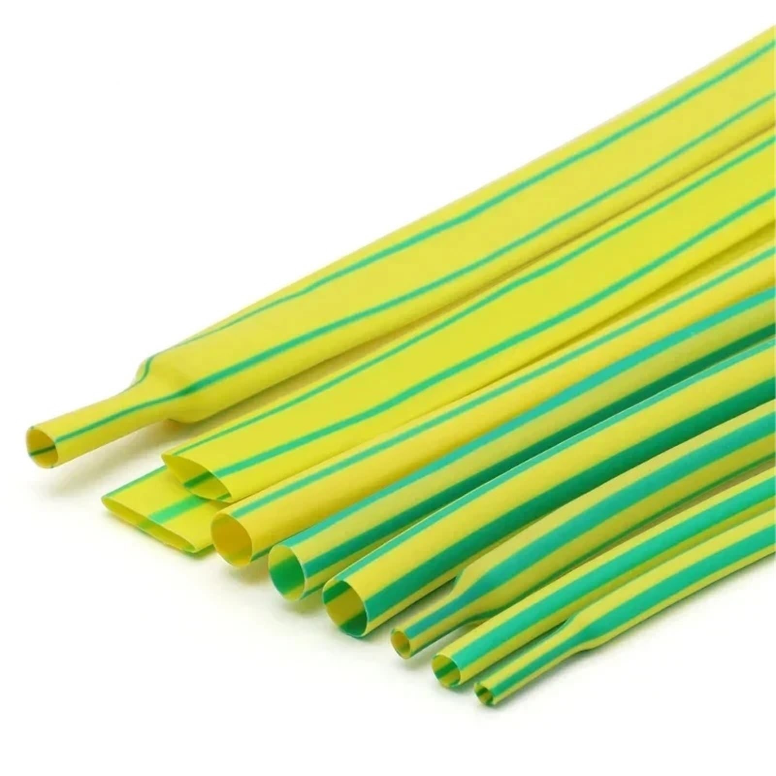 Tubo termorretráctil amarillo-verde, diámetro de 1 mm a 50 mm, funda aislante de poliolefina 2:1 for conector de cable.(16MM_25M)