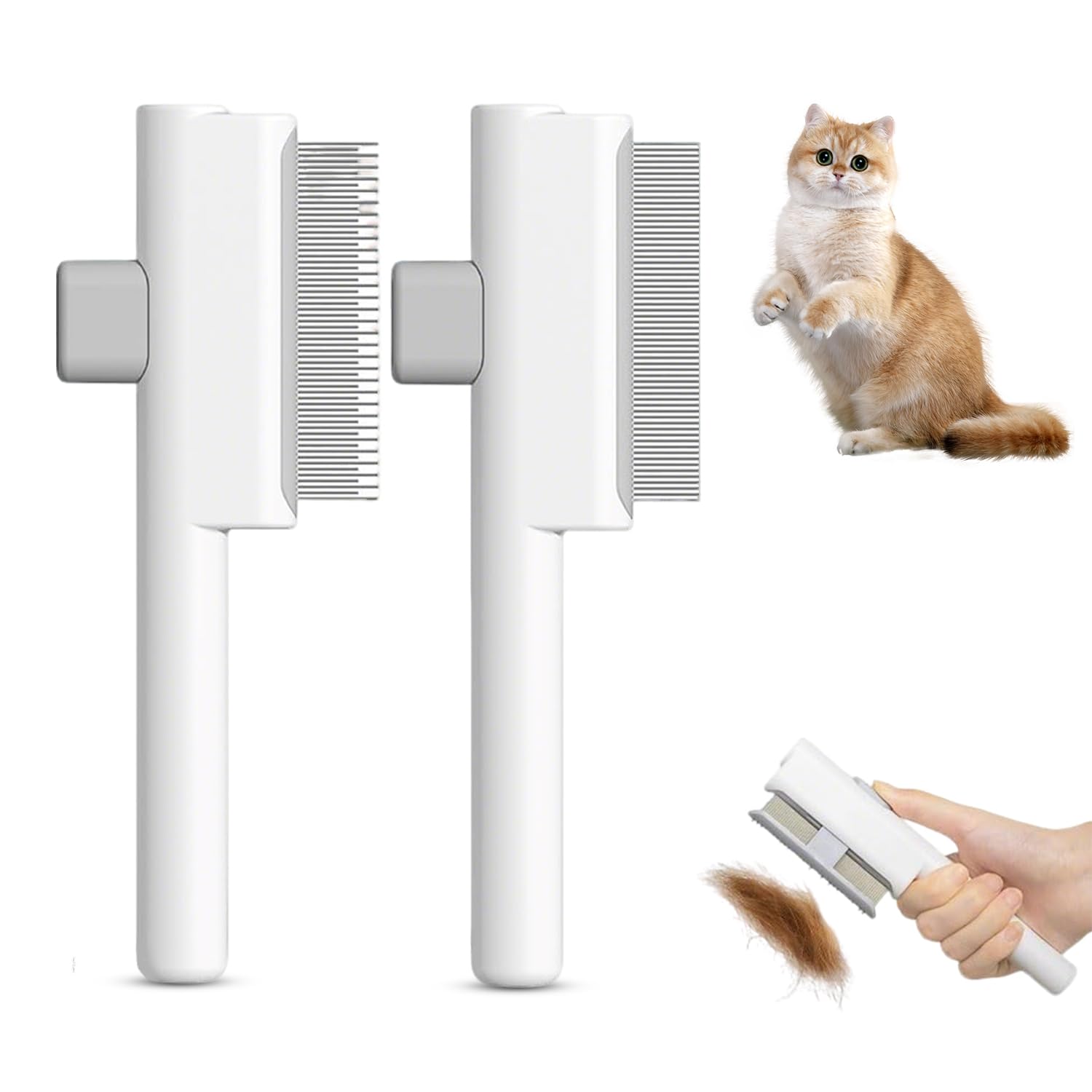 Flea Comb, 2Pcs Flea Comb for Cats Cat Flea Comb