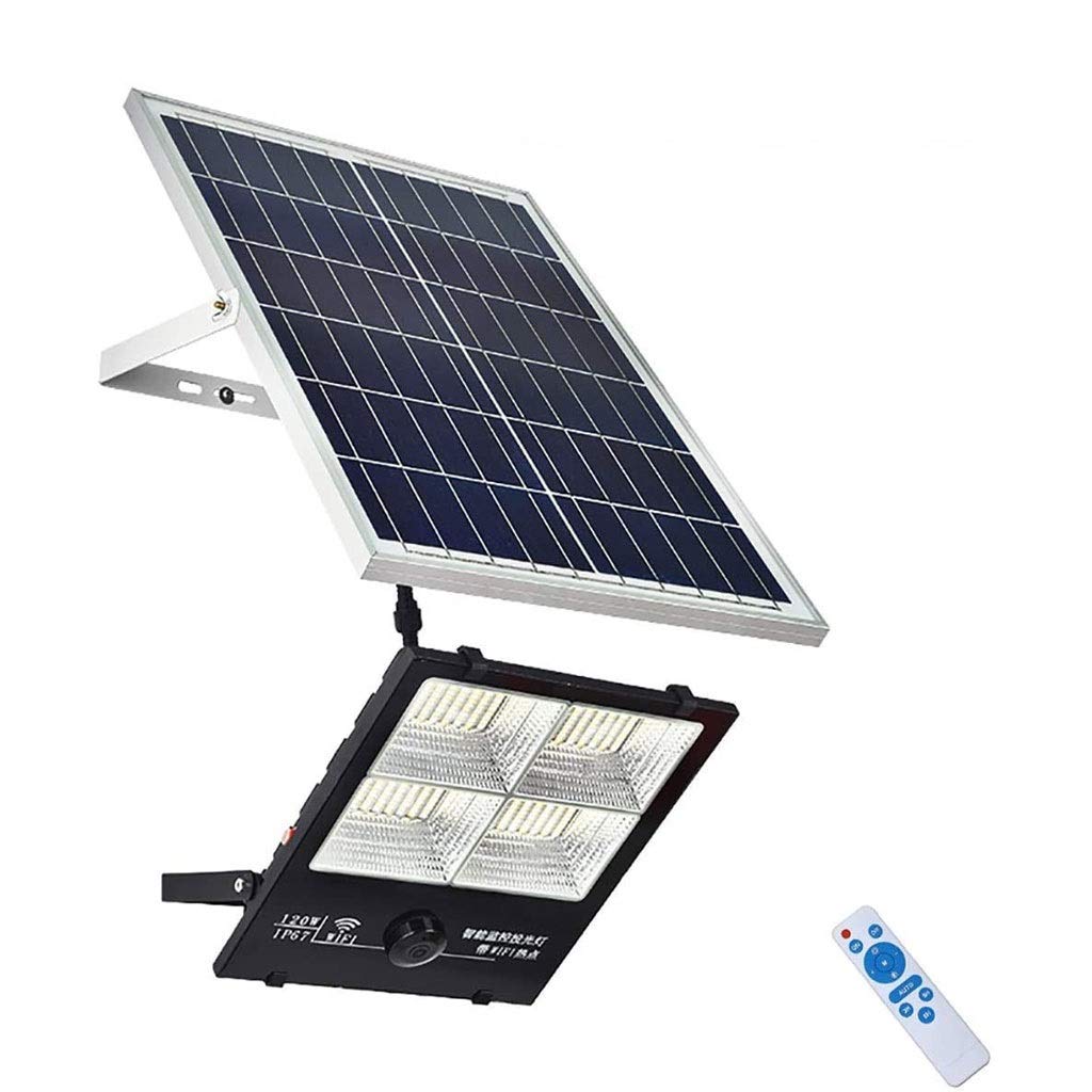 Outdoor solar light LED Solar Flood Lights With Remote Control | 1080P Wifi Camera Led Solar Powered Floodlight IP67 Waterproof For Street, Lawn, Garden (Size : 120W)