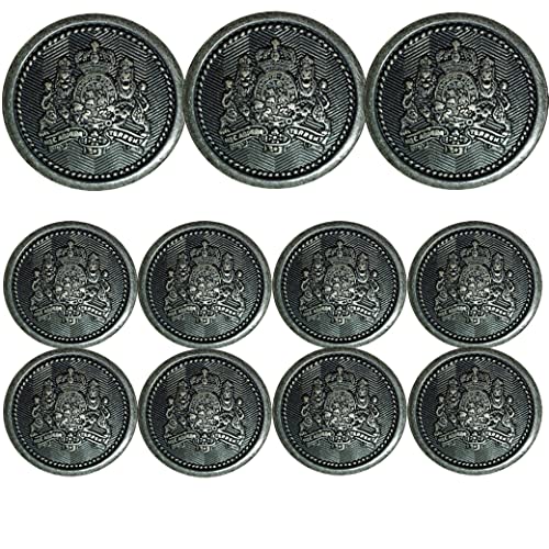 [TheT] 洋服倉庫 日本製真鍮高級メタルボタン 11個セット 前ボタン用 フロント用 21mmサイズ 銀ボタン 3個 袖ボタン用 15mmサイズ 銀ボタン 8個 - TheT - 商品画像