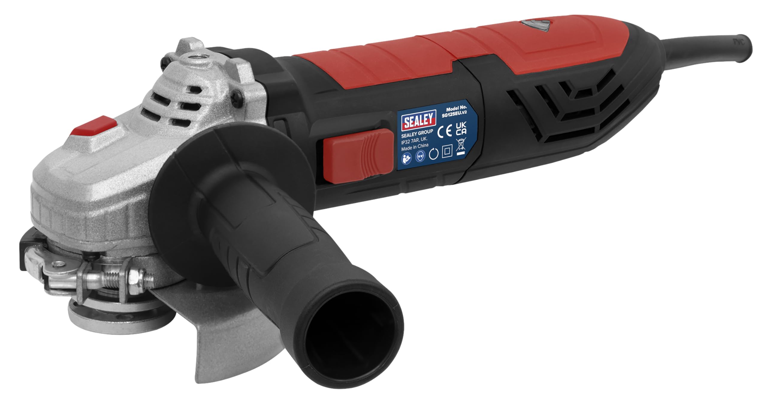 Amoladora angular 1000W con disco 125mm Sealey SG125 UE para un desbaste rápido a 230V