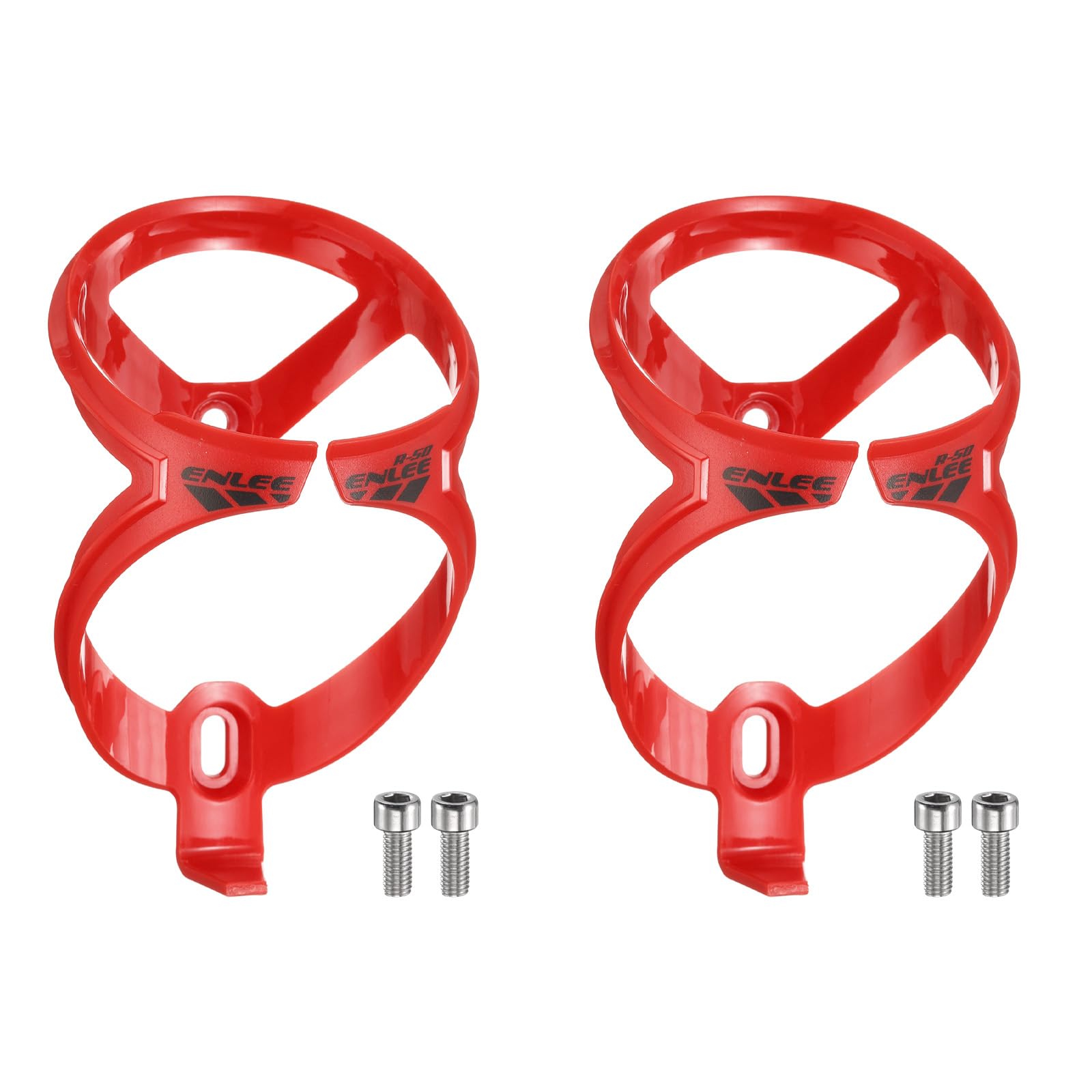 sourcing map 2pcs Bicycle Water Bottle Holder Ultra Lightweight Universal Bike Bottle Cages Cycling Cup Holder for MTB Road Gravel, Red โ image 1