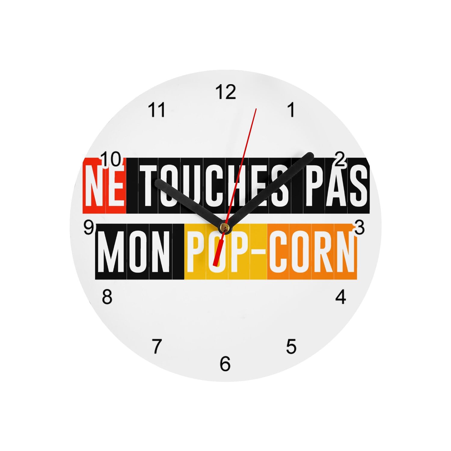 Horloge Murale en Verre Blanc Horloge Cuisine Rigolote Diamètre 20cm