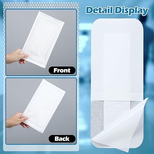 Miniatura 4 de Nuanchu 50 vendajes de gasa con bordes para el cuidado de heridas con borde adhesivo, almohadillas impermeables y transpirables envueltas