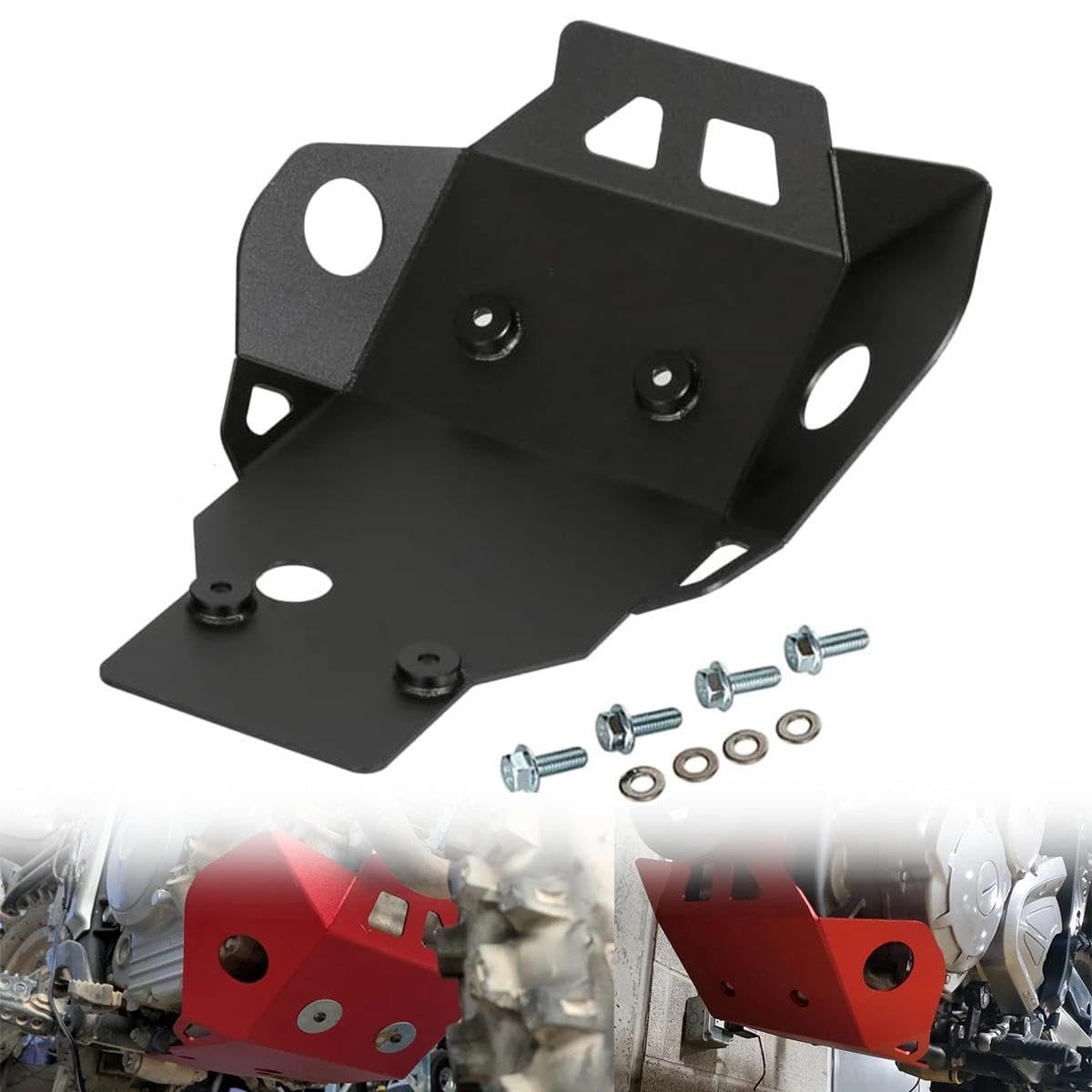 XT250 Skid Plate Front Lower Engine Mud Guard Cover Compatible with Yamaha Tricker Serow 250 2018-2023 XT 250 2008-2023 (Black)
