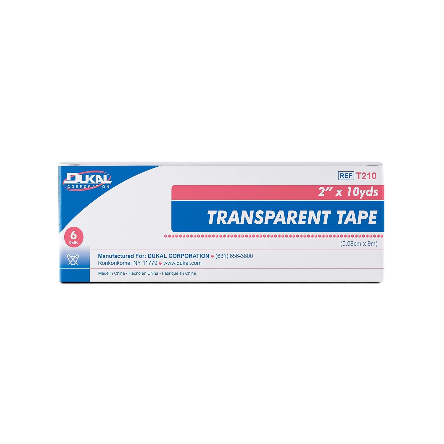 Dukal Tape, Transparent, 2" x 10 yd. (Pack of 72)